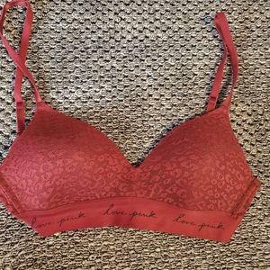 Pink Victoria's Secret Burgundy bra 34B w/ lace. Gently used. Adjustable…